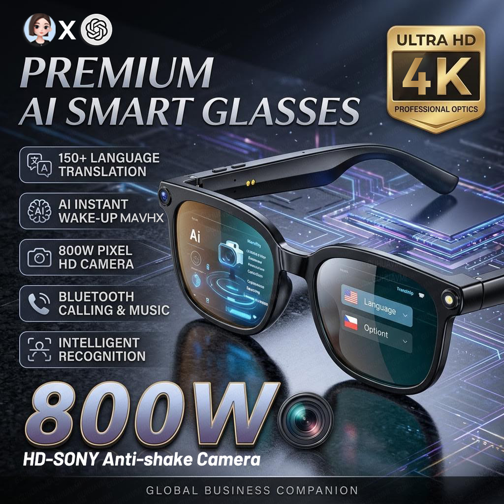Webcam Hd 1080P - 2026 4K 8MP Smart Glasses Heren