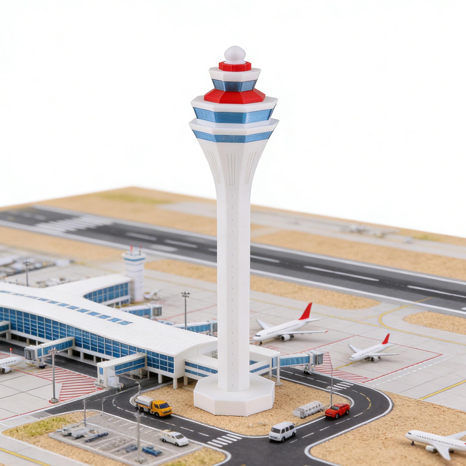 Home Office Building - 1:400 Luchthavencontrole-torenmodel, realistisch 1:400 schaal luchthavengebouwmodel