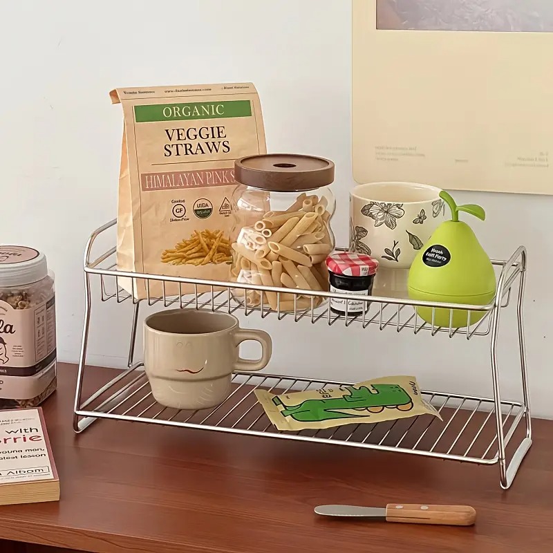 Home Office Work Table - 2-laags aanrechtopbergrek - voor keuken, badkamer,