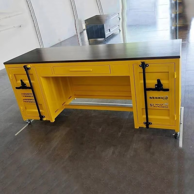 Home Office Work Table - Computerbureau in industriële stijl, metalen bureau,