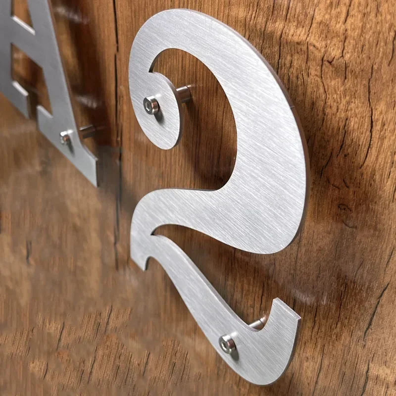 Home Office Number - 127Mm/5 Inch Roestvrijstalen Letters Cijfers Buitenshuis