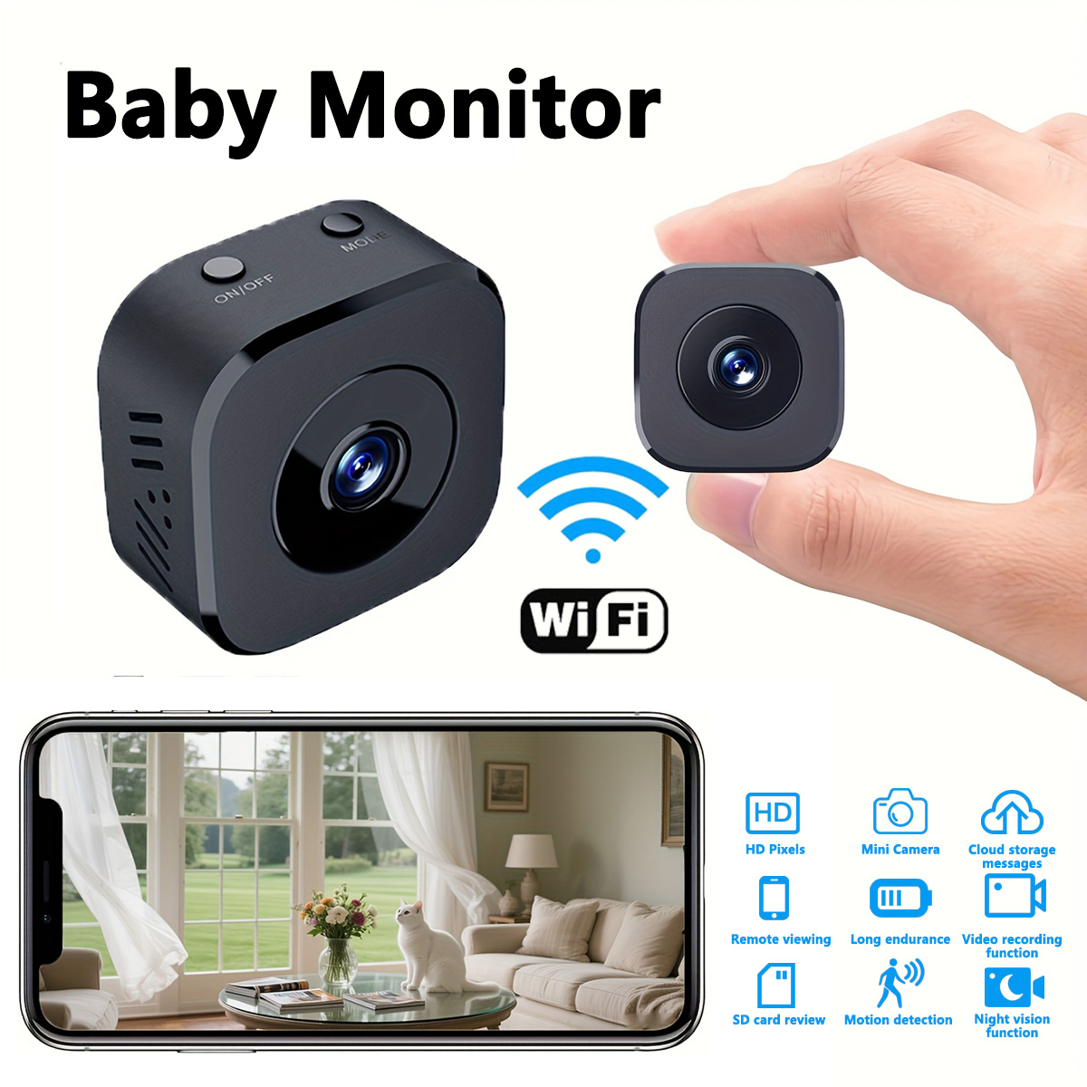 Webcam Hd 1080P - 1080P HD Mini WiFi Camera Indoor