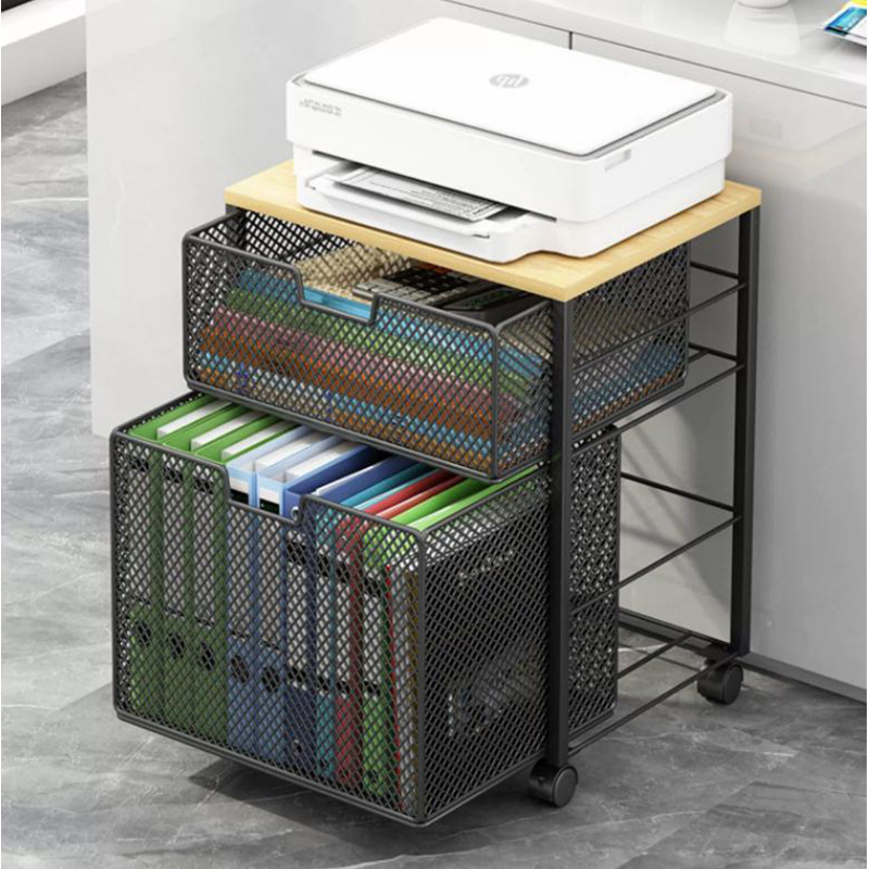 Rolling File Cart - Multi-Tier Printer Stand Organizer Ruimtebesparende Desktop