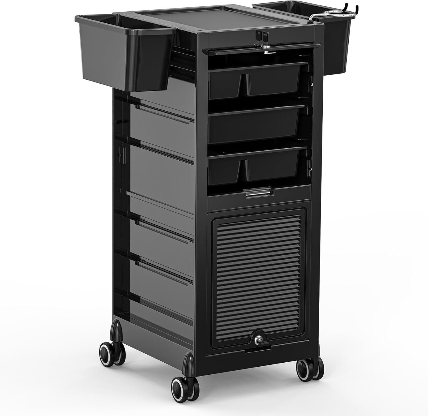 Rolling File Cart - Beauty Trolley Rolwagen met 2 afsluitbare