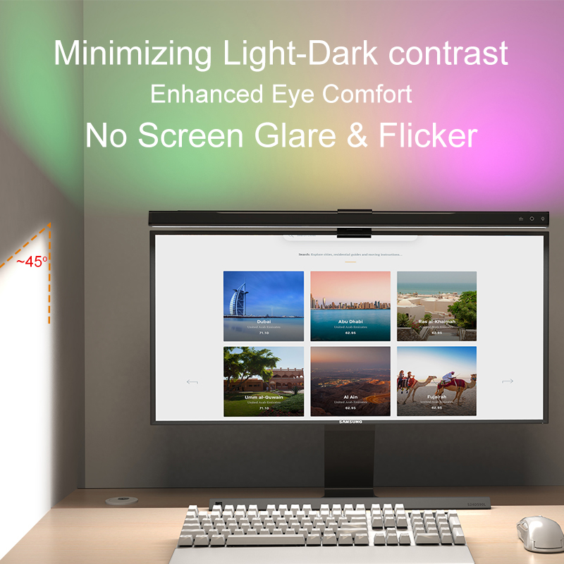 60/80cm RGB LED-monitorlichtba - Home Office Work Table recensie en prijs