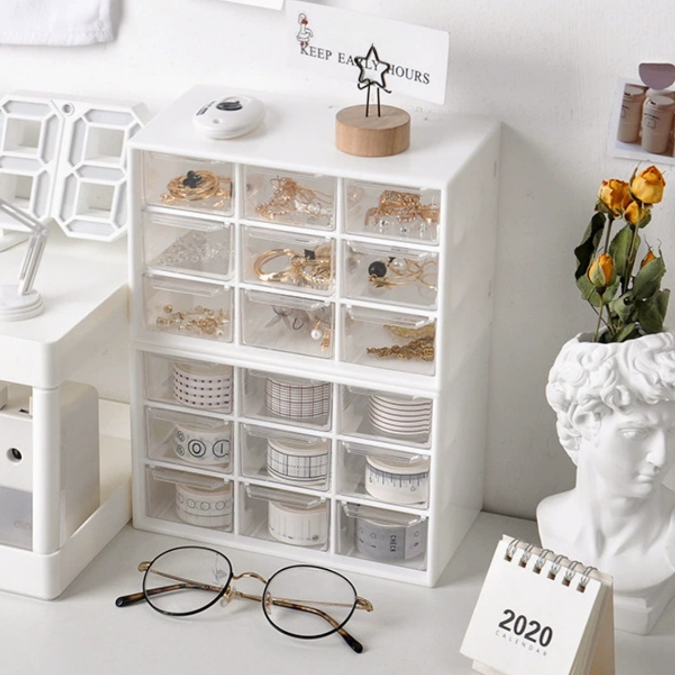 Opbergdoos van kralenmateriaal - Home Office Hidden Desk recensie en prijs