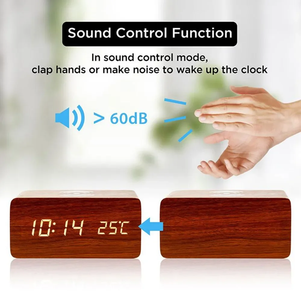 Wekker LED digitaal houten USB - Led Desk Clock recensie en prijs